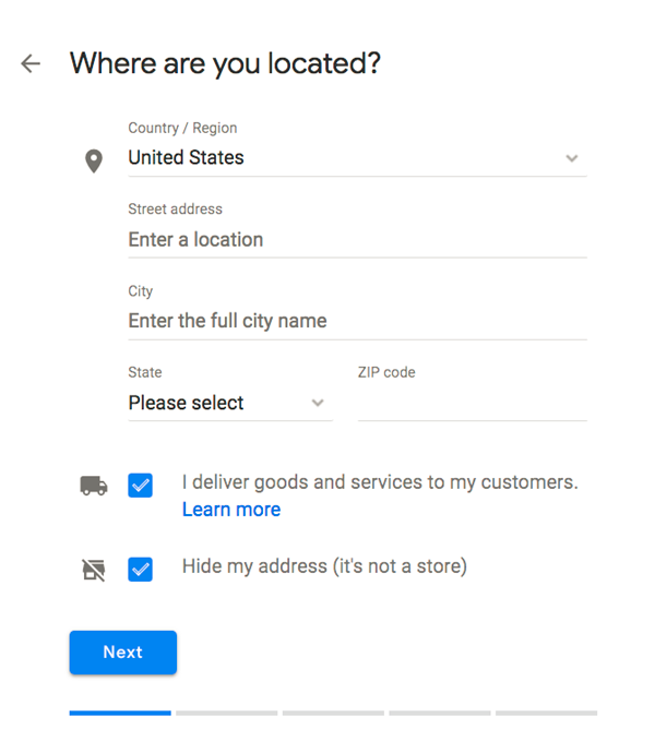 Google local listing